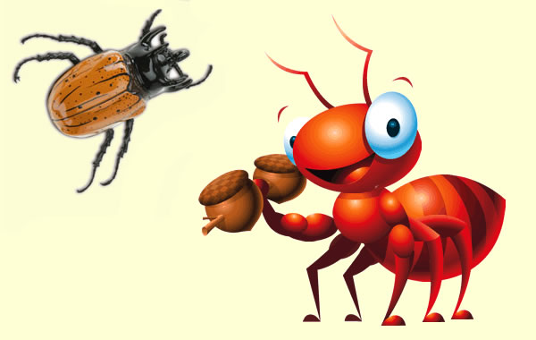 La hormiga y el escarabajo